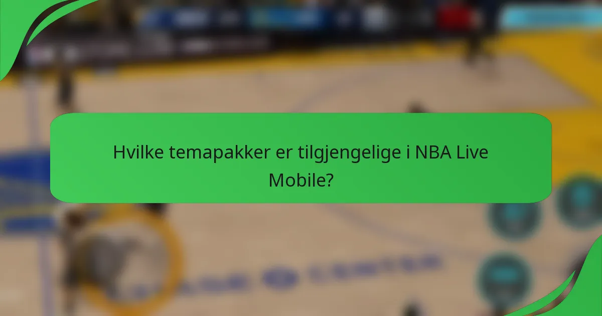 Hvilke temapakker er tilgjengelige i NBA Live Mobile?